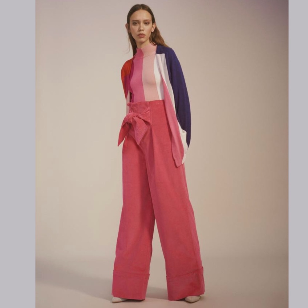 🆕NWT Paper London Twin Trousers hot pink corduroy - Picture 3 of 8